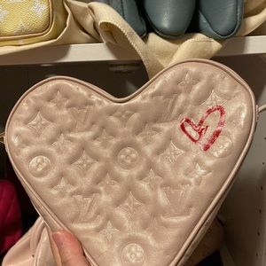 Heart bag pink empriente lambskin new